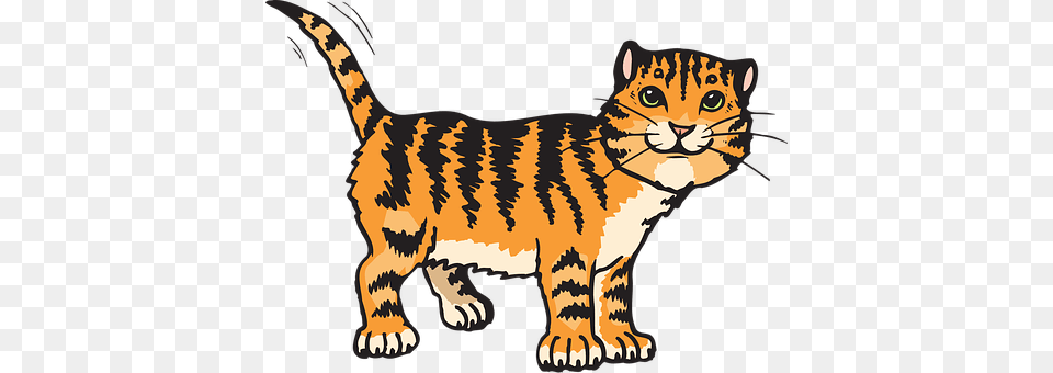 Cat Stripes Tiger Animal Tail Whiskers Str Cat Clipart, Mammal, Wildlife, Pet Png Image