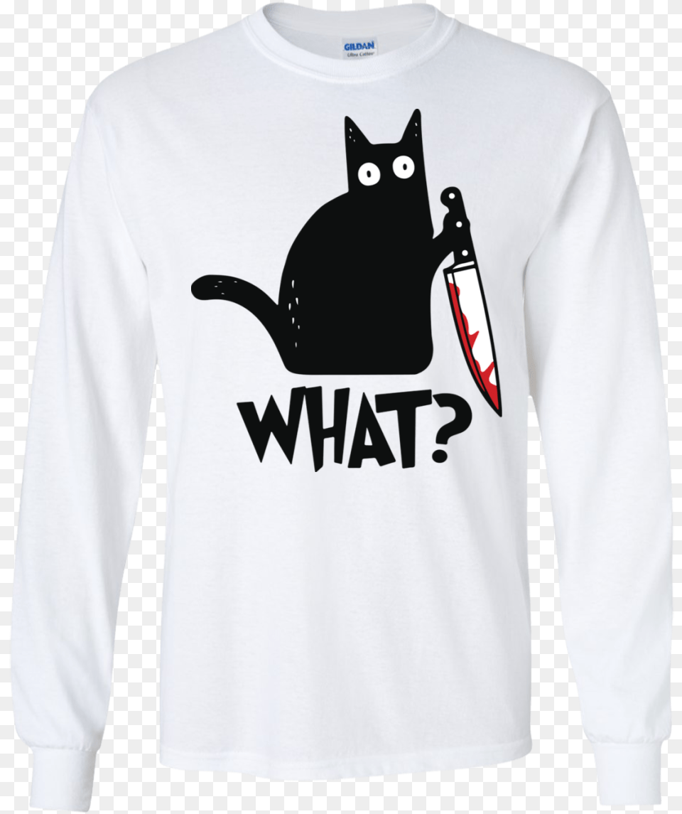 Cat T Shirt Knife, Clothing, Long Sleeve, Sleeve, T-shirt Free Transparent Png