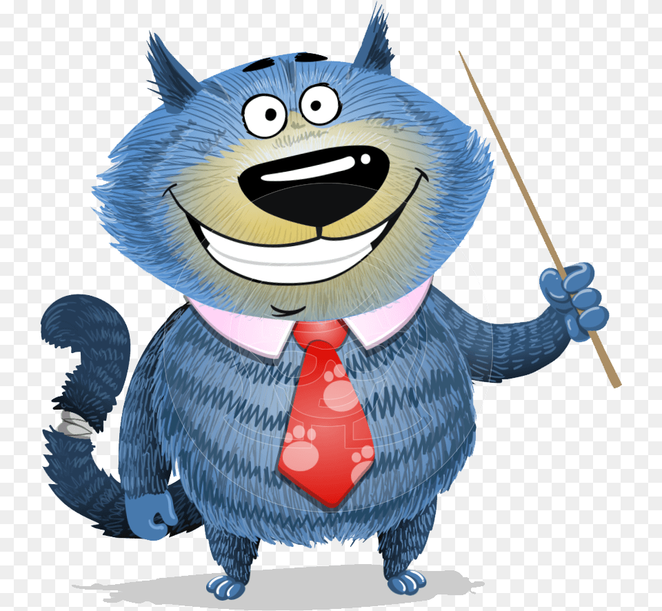 Cat Teacher Cartoon, Accessories, Formal Wear, Tie, Animal Png Image
