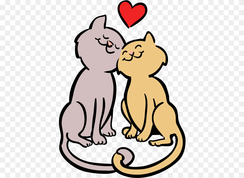 Cat Vector Vector Illustration Of Romantic Kitten Cats Cats In Love Cartoon, Baby, Person, Animal, Mammal Png Image