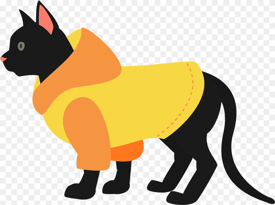 Cat Wearing A Sweater Clipart, Clothing, Coat, Animal, Kangaroo Free Transparent Png