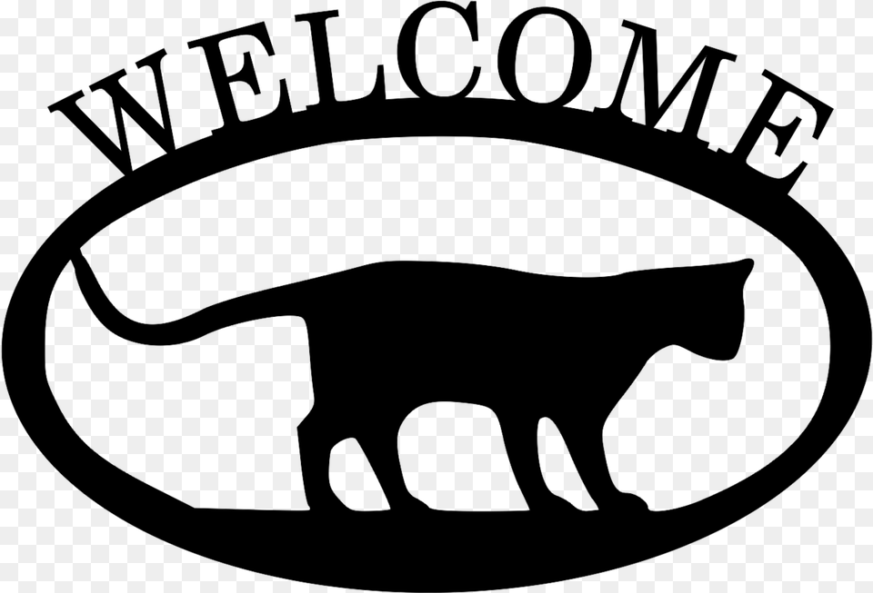 Cat Welcome Signclass, Gray Free Png