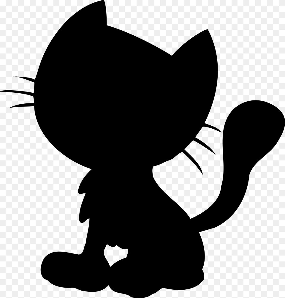 Cat Whiskers Cartoon Clip Art Silhouette Black Cat Avatar, Gray Png