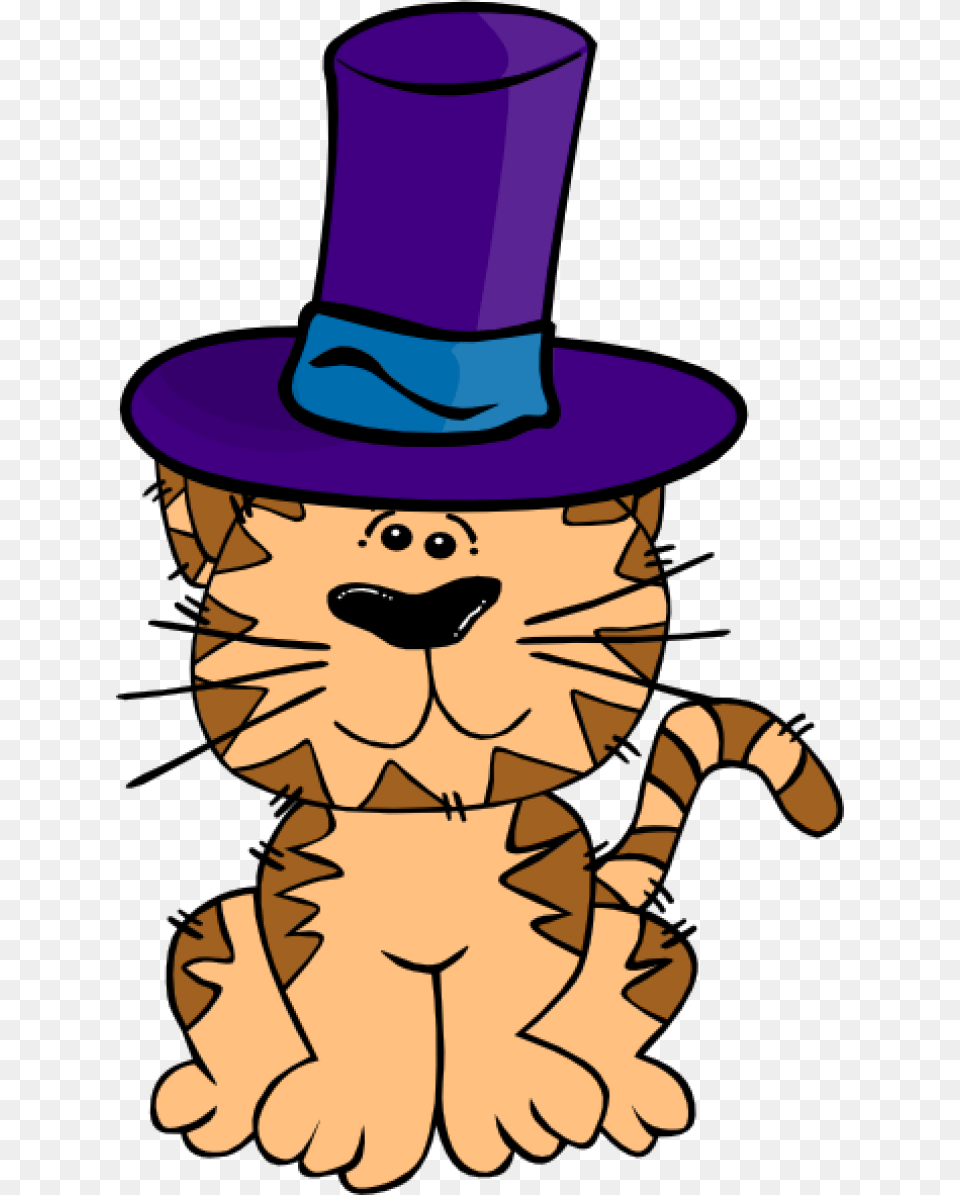 Cat With A Hat Clipart Cat In A Hat Cartoon, Clothing, Person, Magician, Performer Free Transparent Png