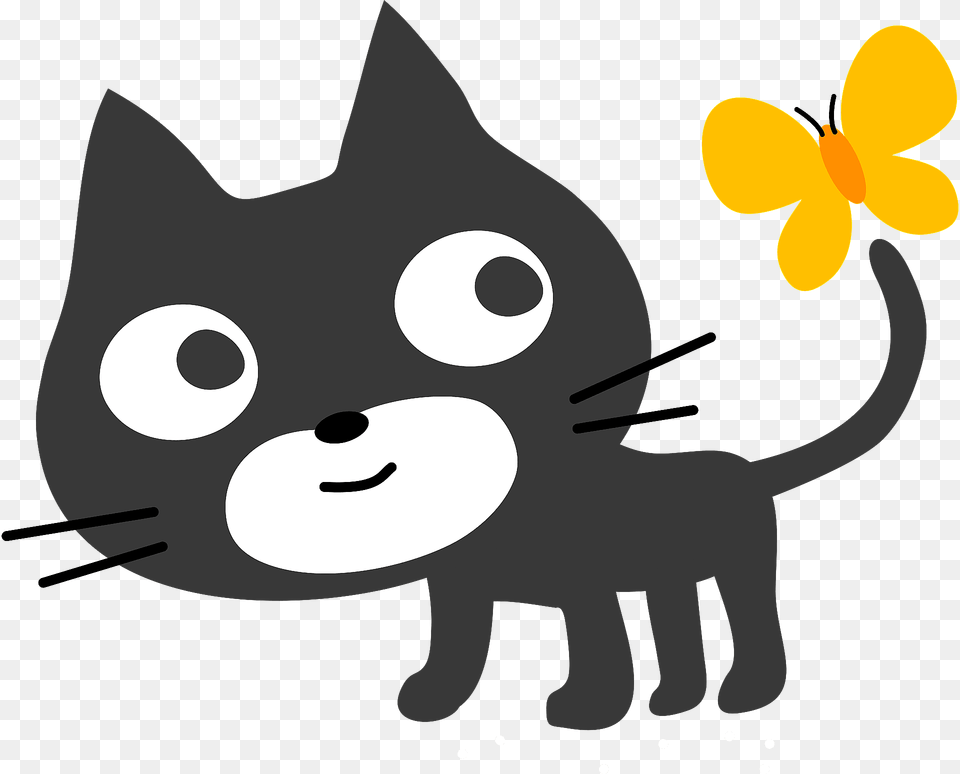 Cat With Butterfly Clipart, Animal, Fish, Sea Life, Shark Png