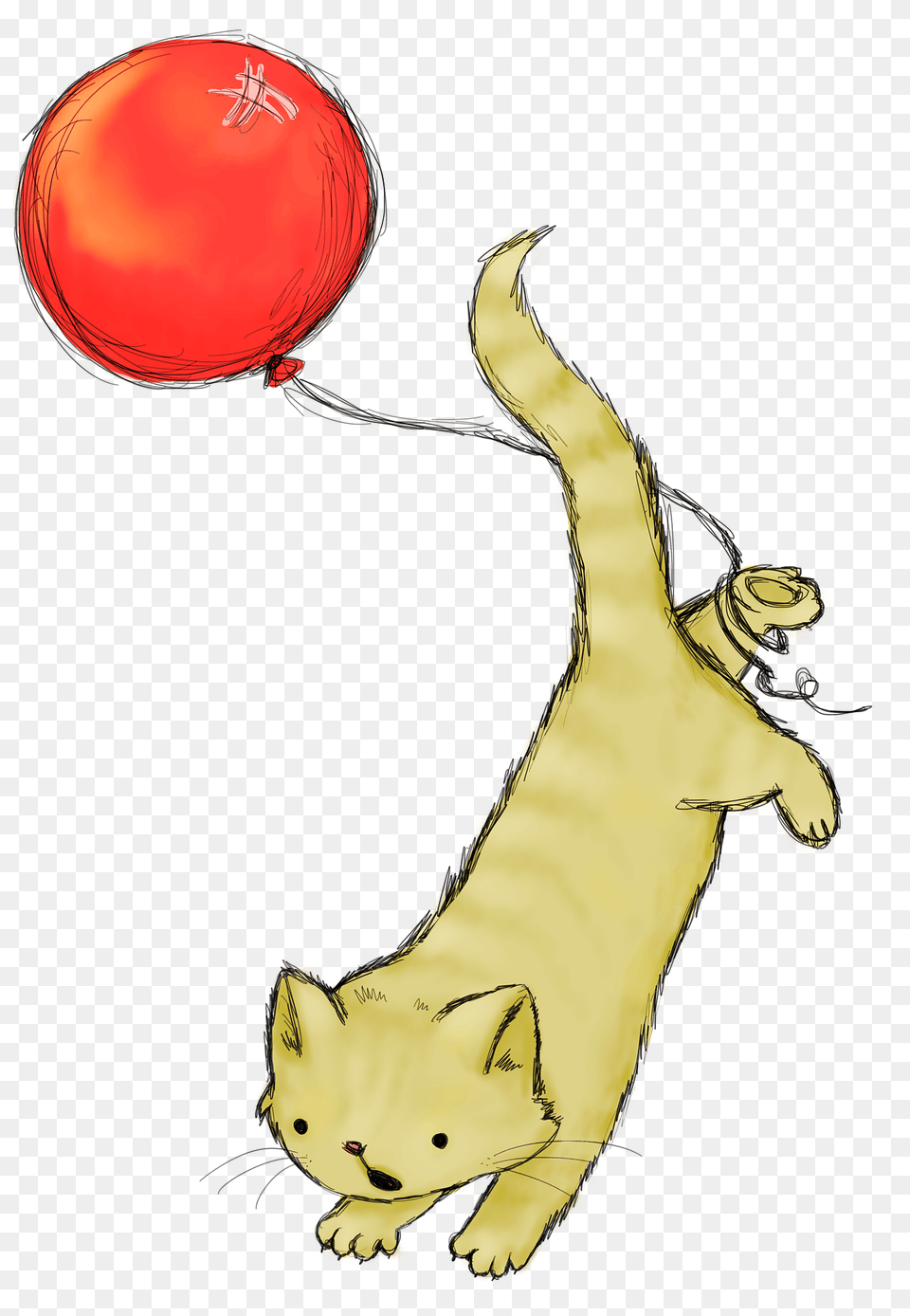 Cat With Red Balloon Clipart, Animal, Mammal Free Png