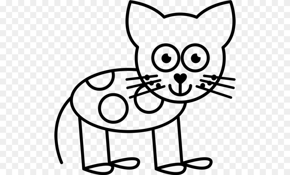 Cat With Spots Outline Rubber Stamp Dog Stick Figure, Art, Drawing, Bow, Weapon Free Png Download