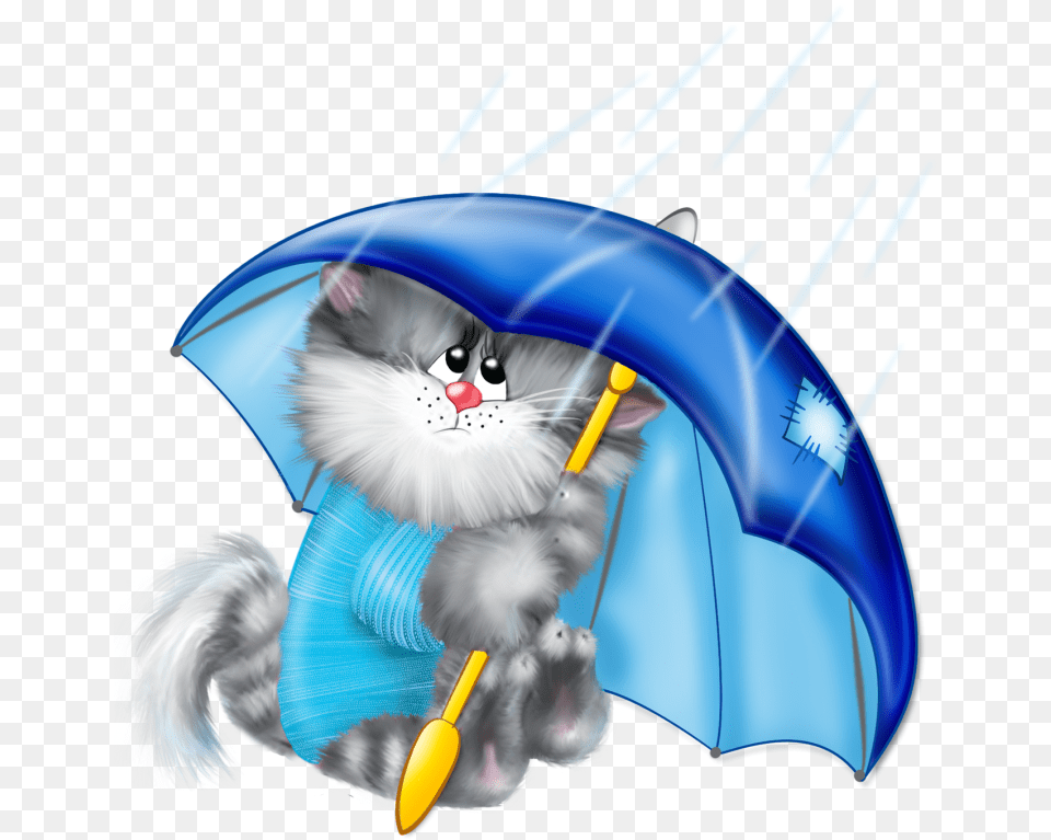 Cat With Umbrella Clipart Cat With Umbrella Clipart, Canopy, Animal, Mammal, Pet Png