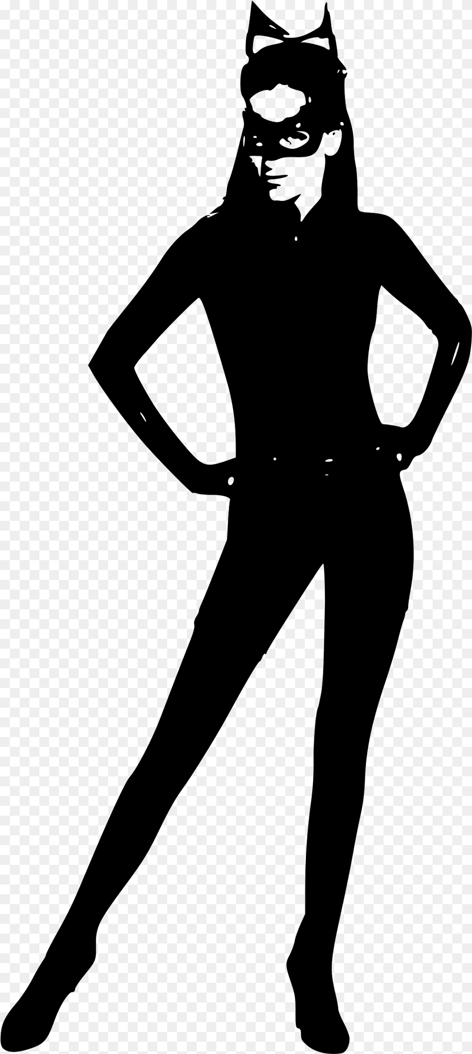 Cat Woman Silhouette Clip Arts Cat Woman Silhouette, Gray Free Transparent Png
