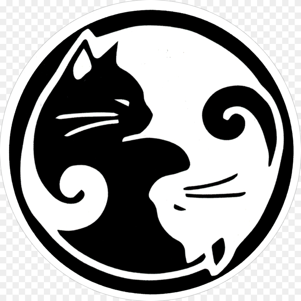 Cat Yin Yang, Stencil, Person, Logo, Face Free Transparent Png