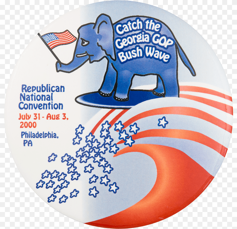 Catch The Georgia Gop Bush Wave Event Button Museum, Disk, Dvd, Person Png