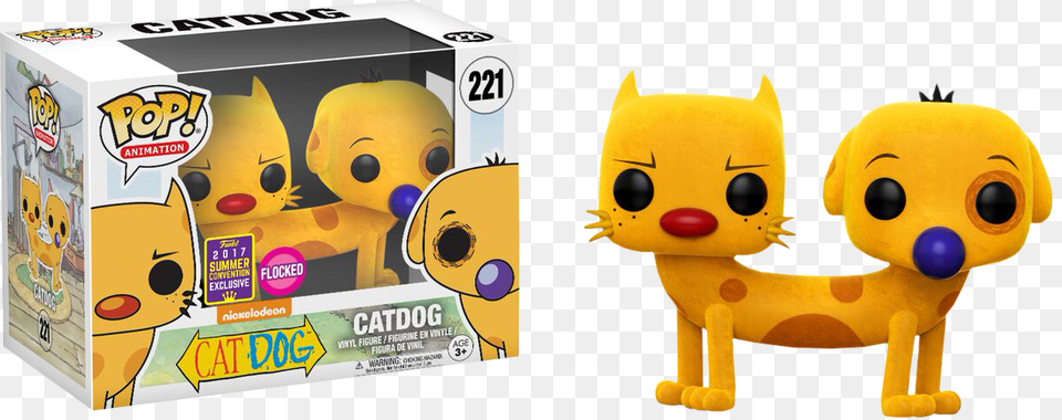 Catdog Flocked Pop, Plush, Toy Png