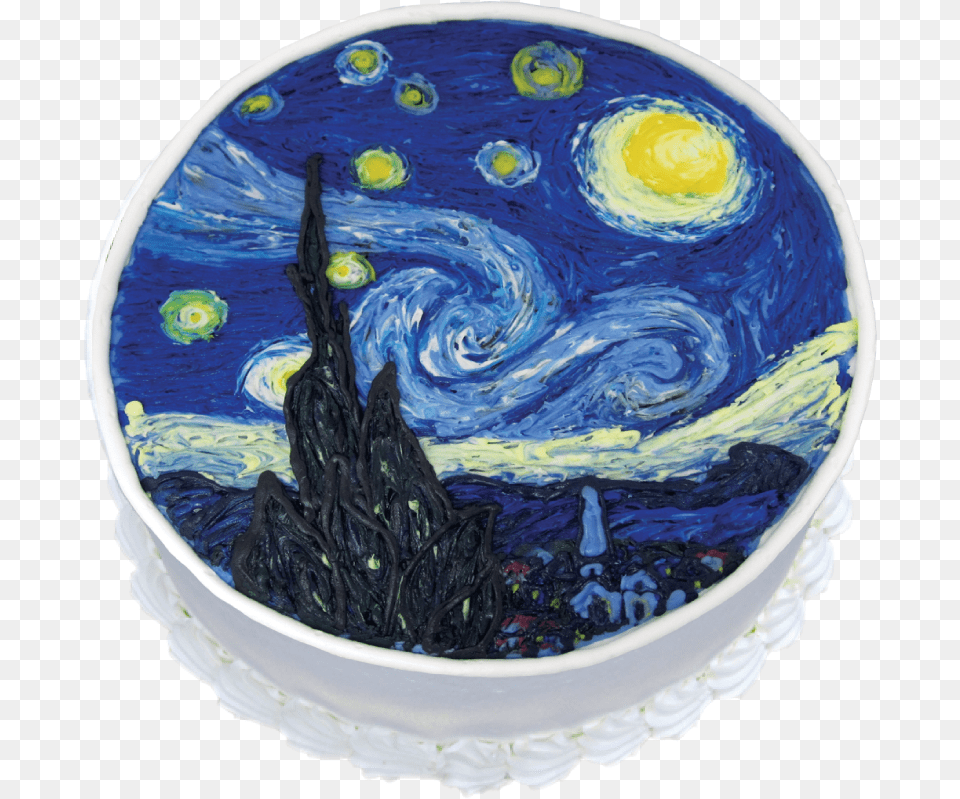 Categories Van Gogh Starry Night Cake, Art, Cream, Dessert, Food Free Transparent Png
