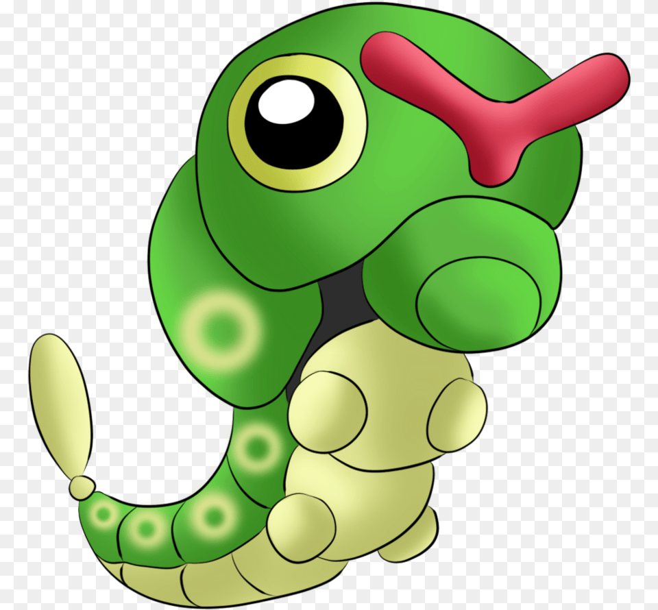 Caterpie Pokemon That Looks Like A Worm, Green, Animal, Lizard, Reptile Free Png Download