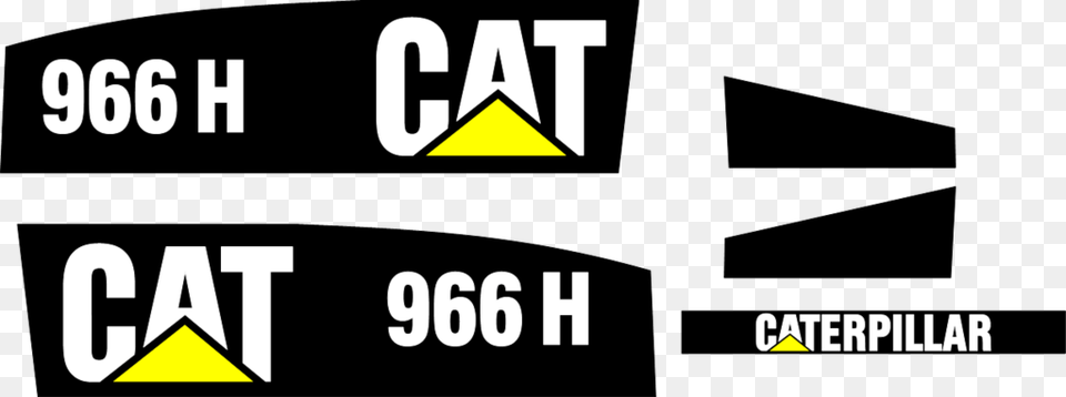 Caterpillar 966h Decal Set Caterpillar Cat Black Amp Yellow Aluminum License, Scoreboard, Text Free Transparent Png