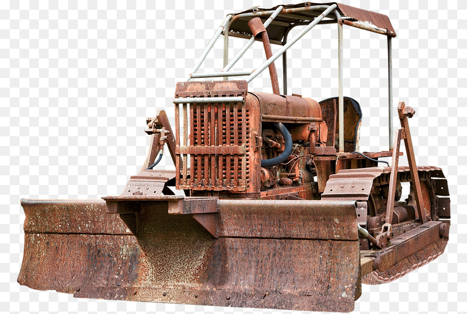 Caterpillar Chains Bulldozer Old Weathered Rusty Old Machine Free Transparent Png