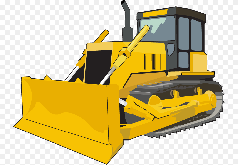 Caterpillar Inc Bulldozer Clipart, Machine, Snowplow, Tractor, Transportation Free Png Download
