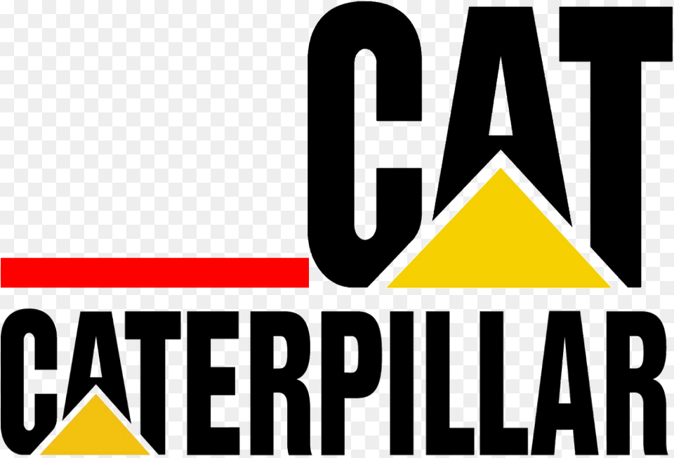 Caterpillar Logo Transparent On Yellow Clip Freeuse Caterpillar Logo Vector, Triangle, Text Png Image
