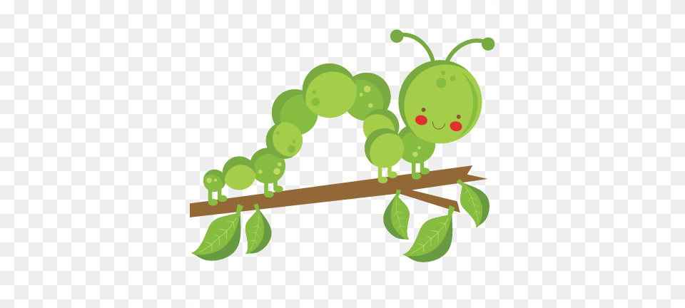Caterpillar On Twig Scrapbook Cute Clipart, Food, Fruit, Green, Plant Png