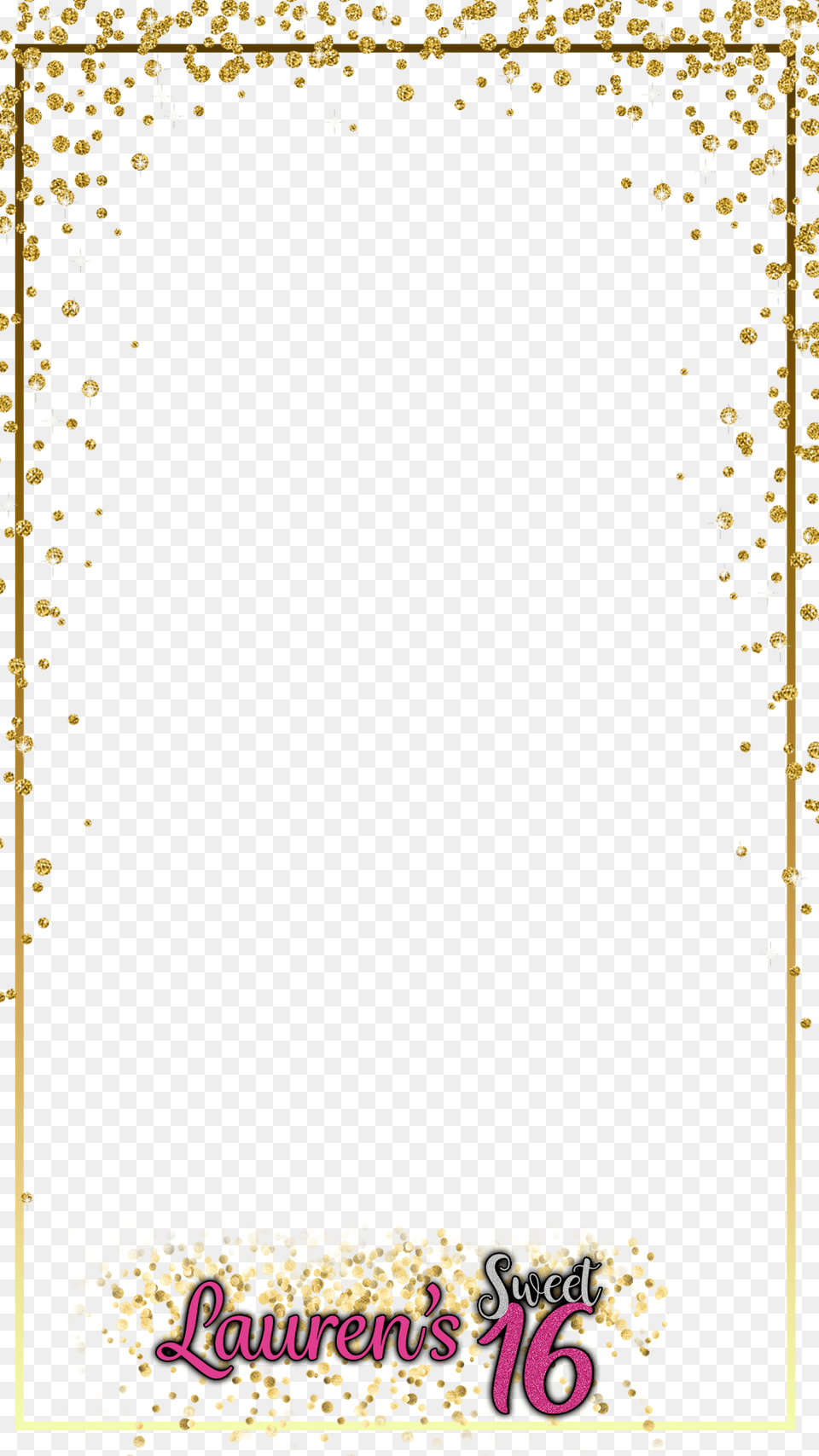 Cates Sweet 16 Filter Gatsby Border Gold, Paper, Art, Confetti, Graphics Png
