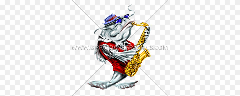 Catfish Blues Production Ready Artwork For T Shirt Printing, Musical Instrument, Saxophone, Adult, Female Free Png Download