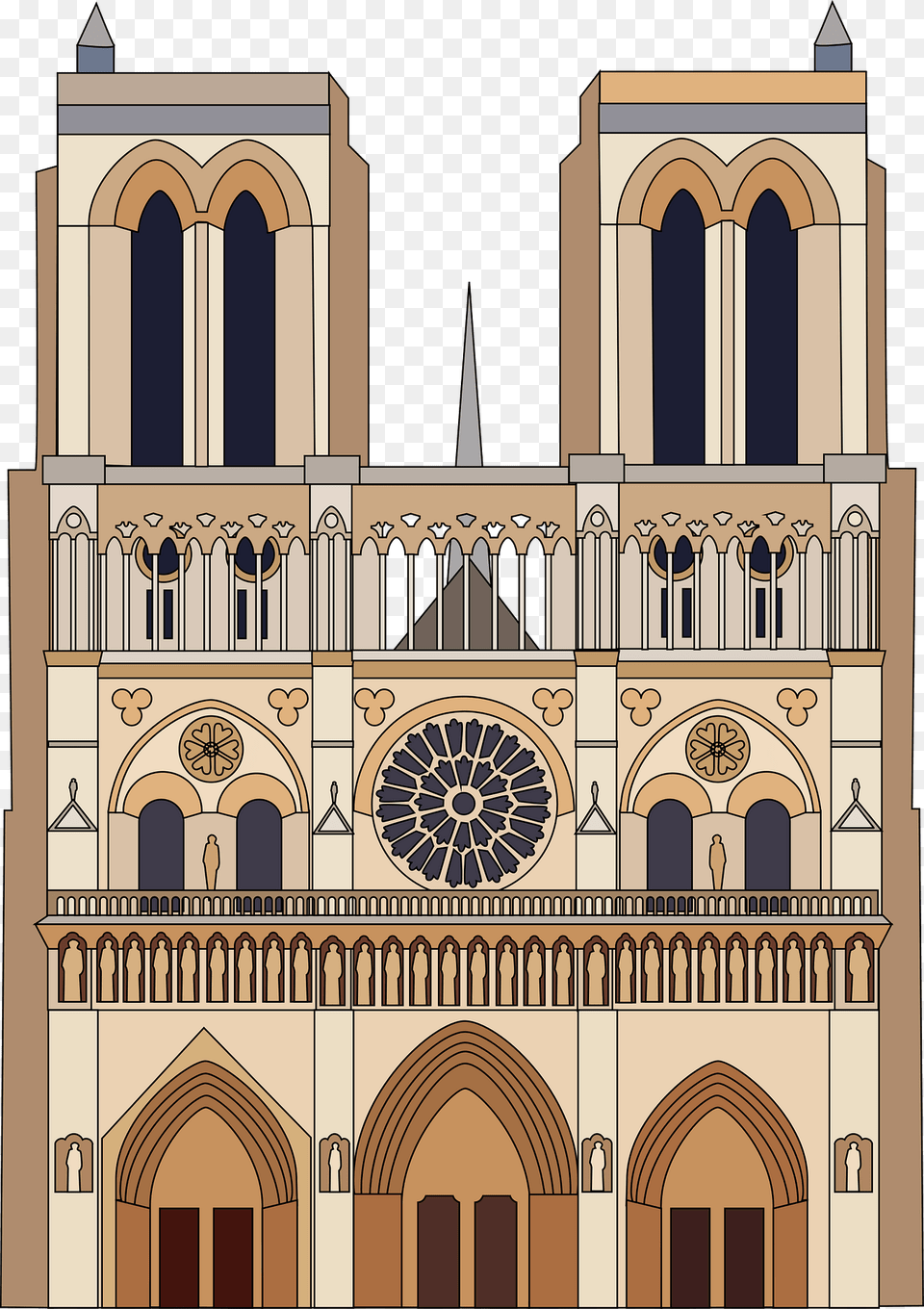 Cathdrale Notre Dame De Paris Clipart, Arch, Architecture, Building, Cathedral Png Image