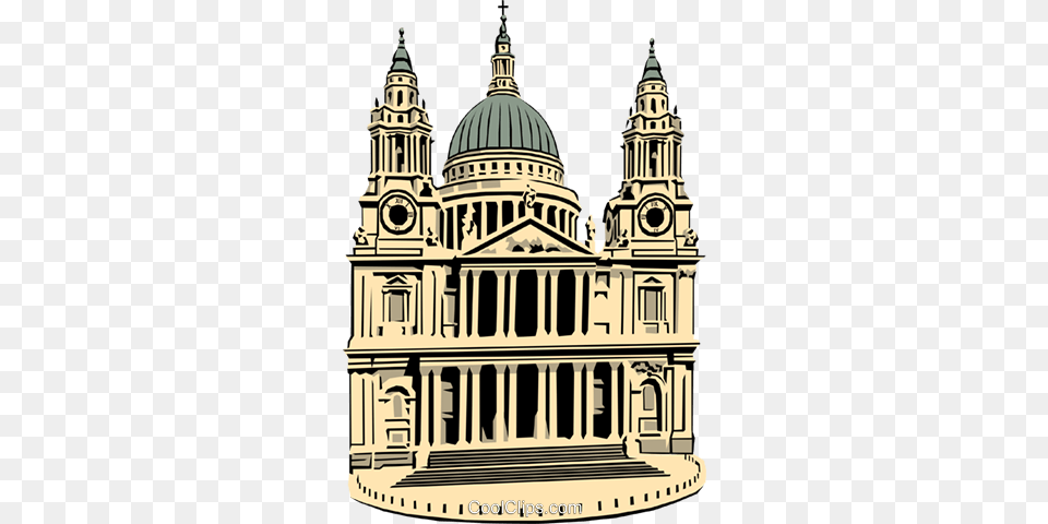 Cathedral Royalty Vector Clip Art Illustration St Paul39s Cathedral, Architecture, Building, Church, Clock Tower Free Png Download
