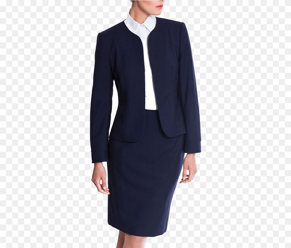 Catherine Navy Blue Skirt Suit By Nooshin Main Women Suit Hong Kong, Blazer, Jacket, Formal Wear, Coat Free Transparent Png