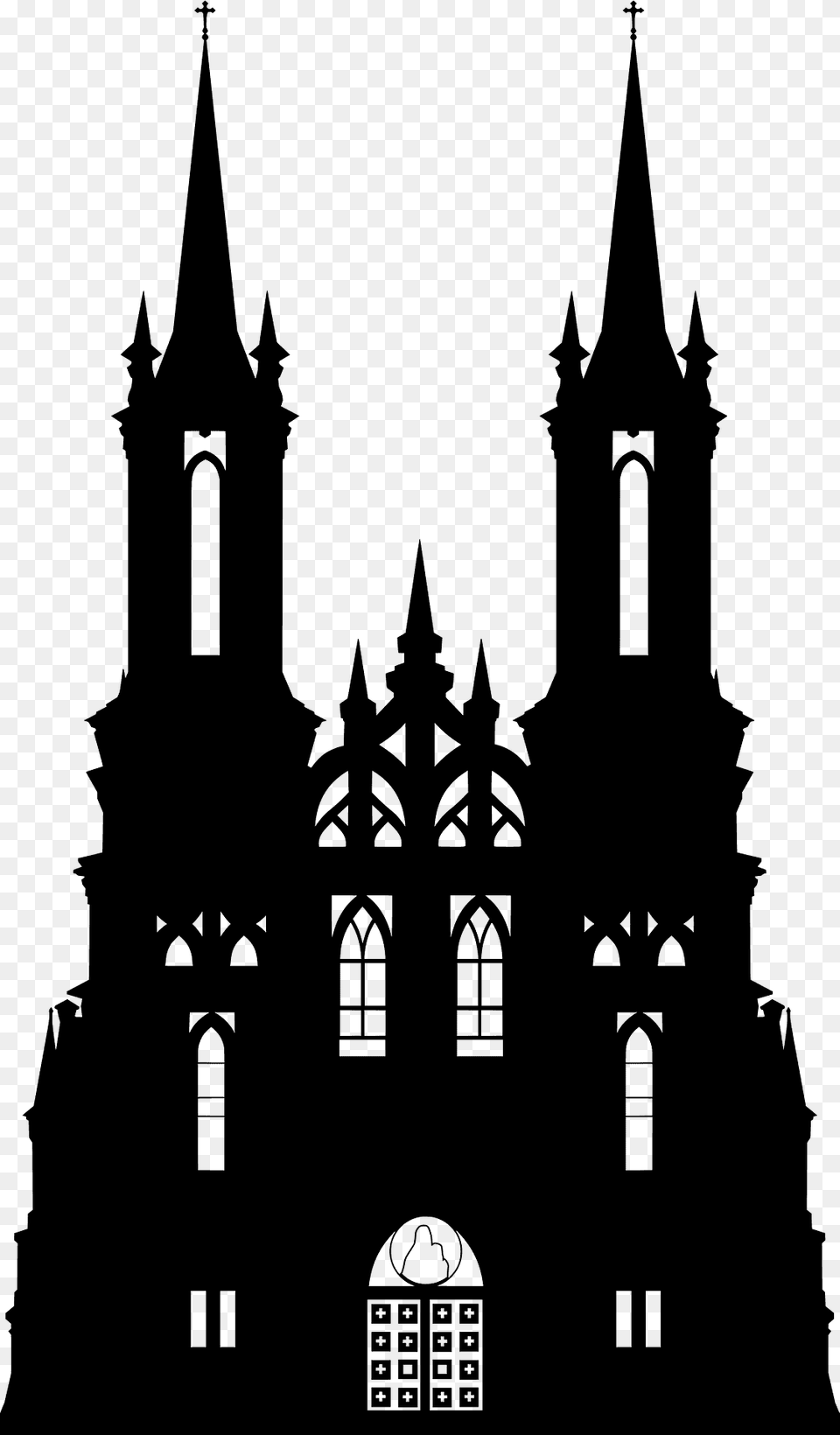 Catholic Cathedral Silhouette, Architecture, Building, Church, Spire Png Image