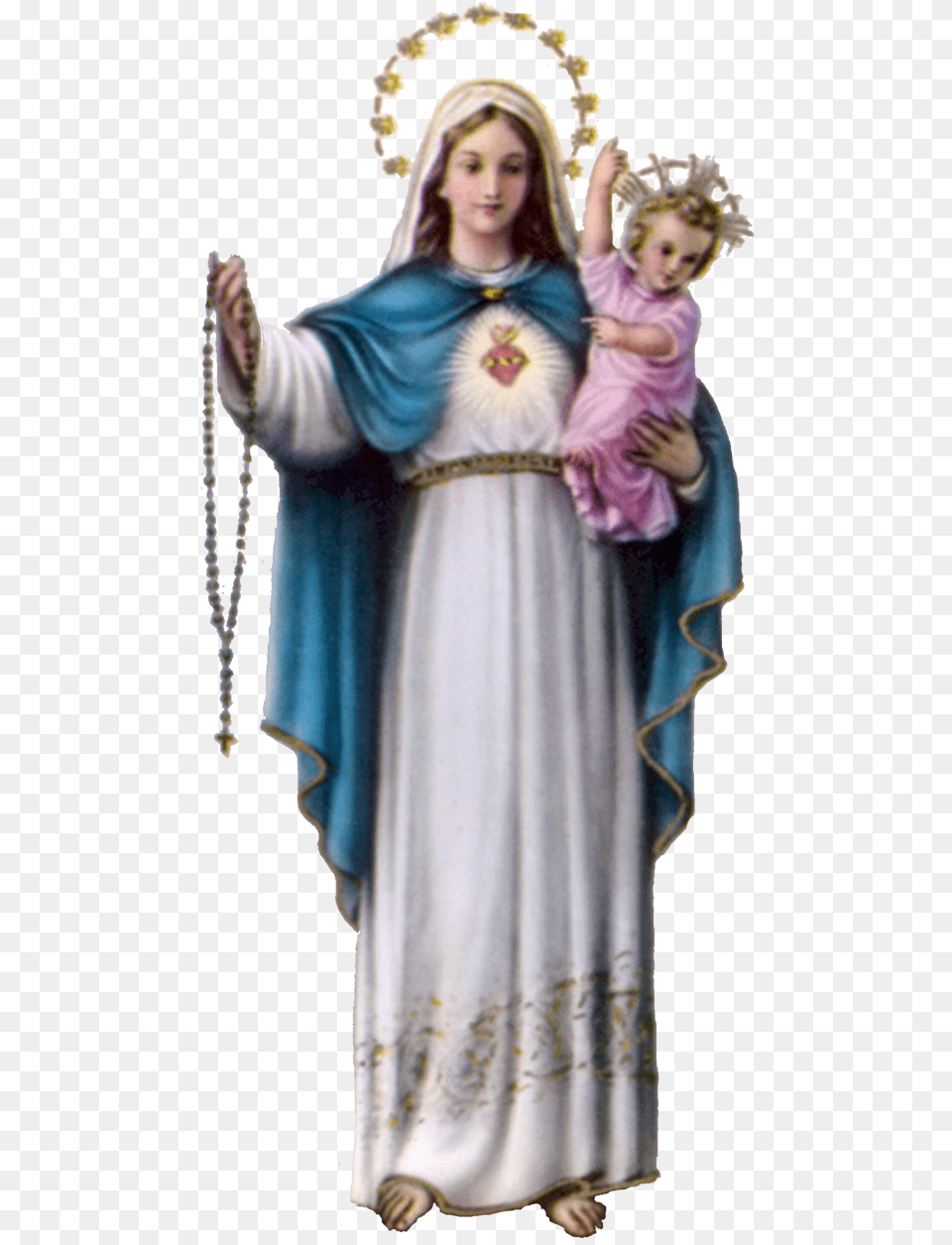 Catholic Child Veneration Rosary Queen Of The Most Holy Rosary, Person, Clothing, Costume, Woman Free Transparent Png