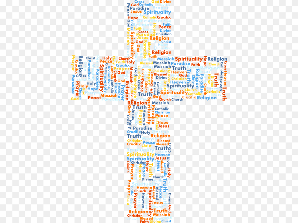 Catholic Christ Christian Cross Full Of Words, Symbol, Pattern Free Transparent Png