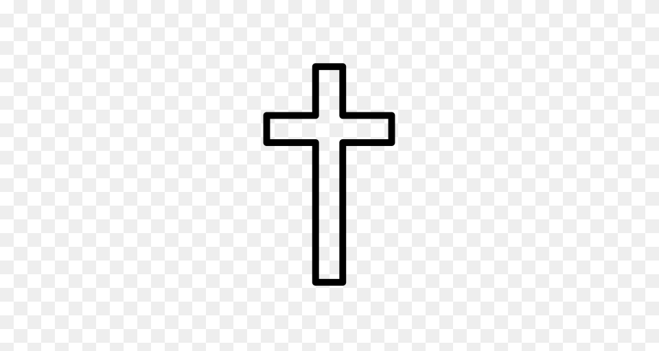 Catholic Christian Cross Crucifix Rosary Icon, Gray Png