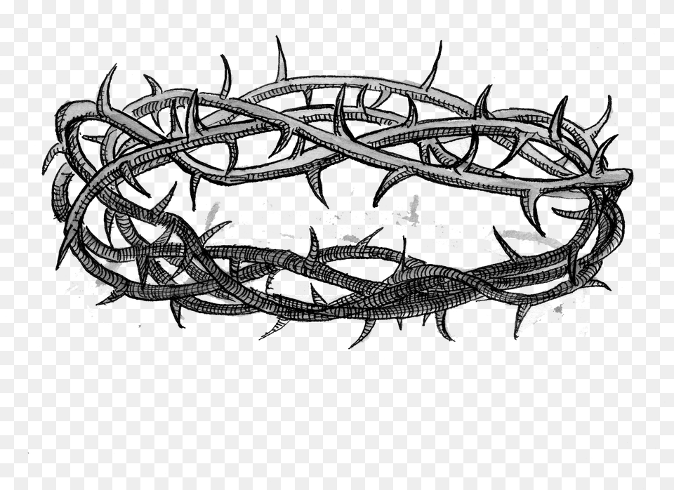 Catholic Crown Of Thorns, Art, Drawing Free Png Download