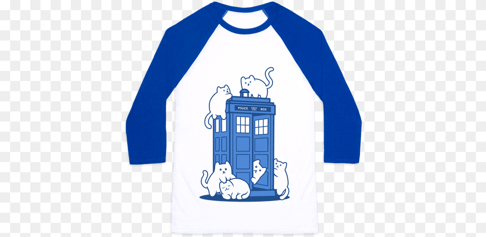 Catipose And The Tardis Baseball Tee Tag Team Back Again Clinton, Clothing, Long Sleeve, Sleeve, T-shirt Free Png