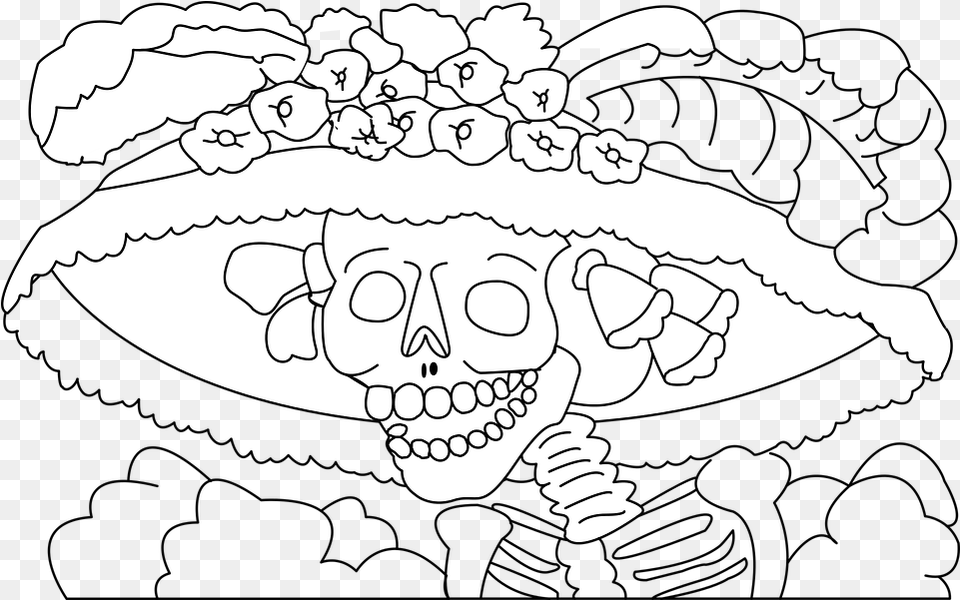 Catrina Day Of The Dead Skull Illustration, Body Part, Mouth, Person, Teeth Png