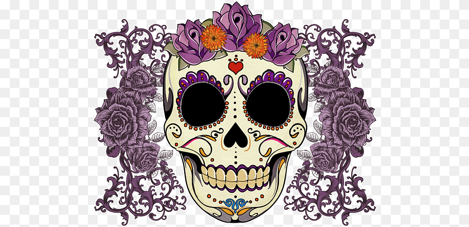 Catrina Real Day Of The Dead Skull, Purple, Carnival, Food, Dessert Free Transparent Png