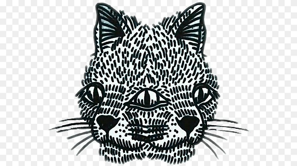 Cats Cat Twin Twins Surreal Sticker Tumblr Grunge Cat, Art, Doodle, Drawing, Animal Png