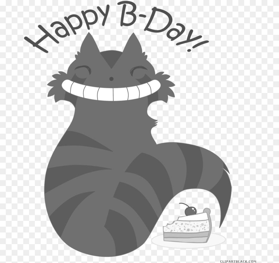 Cats Clipart Birthday Cake Happy Birthday Black And White Cats, Animal, Cat, Mammal, Pet Free Transparent Png