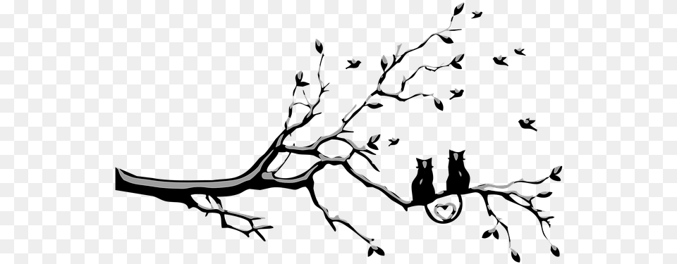 Cats Midnight Gothic Surreal Abstract Dark Design Tree Branch, Cutlery, Fork, Spoon, Person Png Image