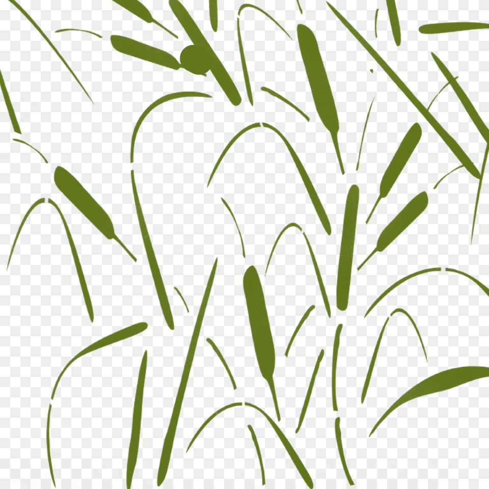 Cattails And Reeds Camo Stencil, Grass, Green, Plant, Art Png Image