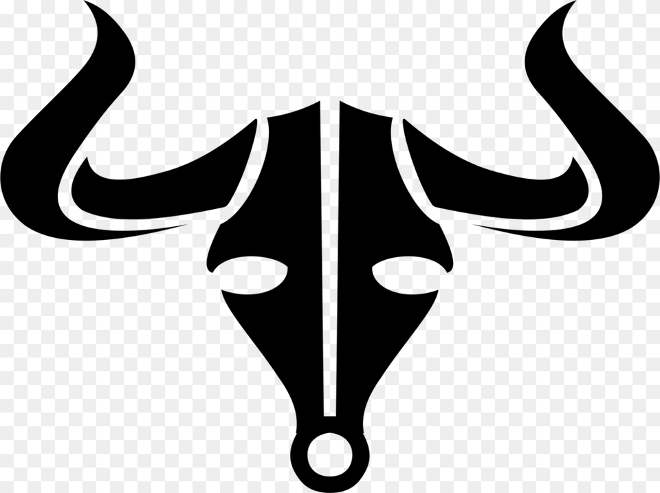 Cattle Bull Horn Silhouette Ox, Gray Free Png Download