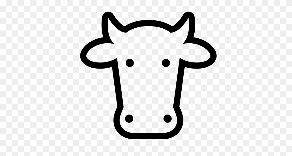 Cattle Cow Cowboy Icon With And Vector Format For, Gray Free Png Download