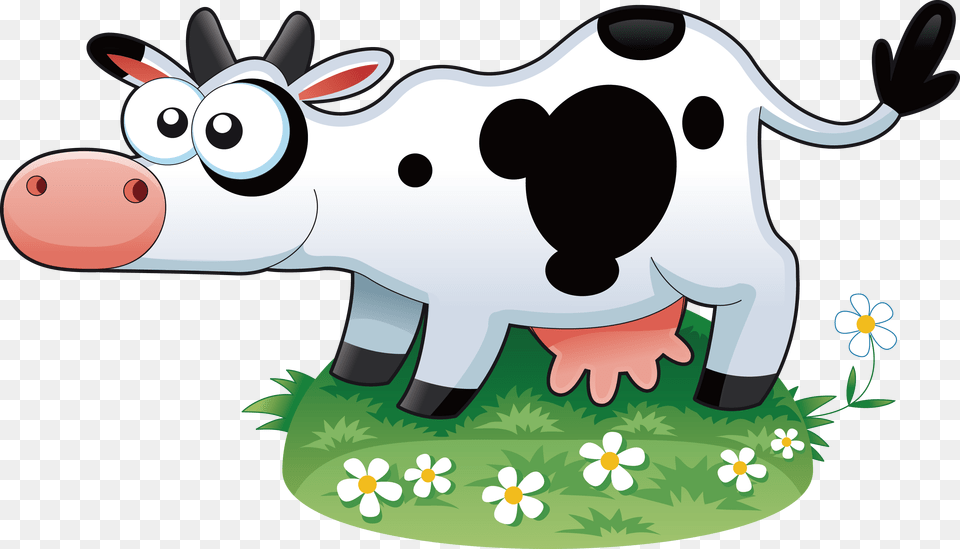 Cattle Sticker Mural Cute Cartoon Animals, Animal, Cow, Livestock, Mammal Free Png Download