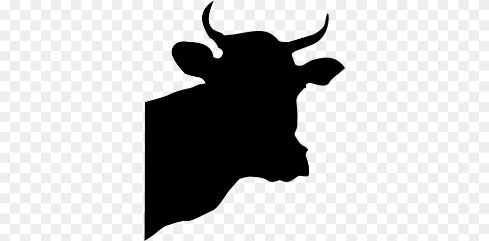 Cattle The Laughing Cow Logo Kiri Cow Head Silhouette, Gray Png