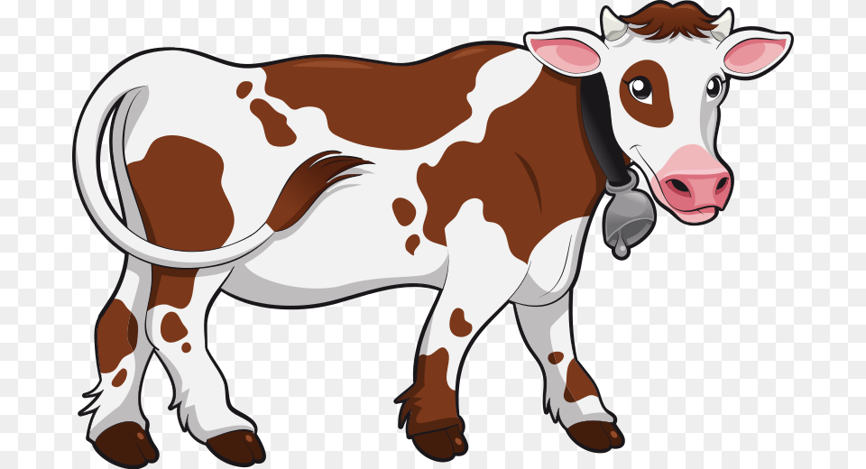 Cattle Vector Gir Cow Clipart Background Cow, Animal, Livestock, Mammal, Dairy Cow Free Png Download