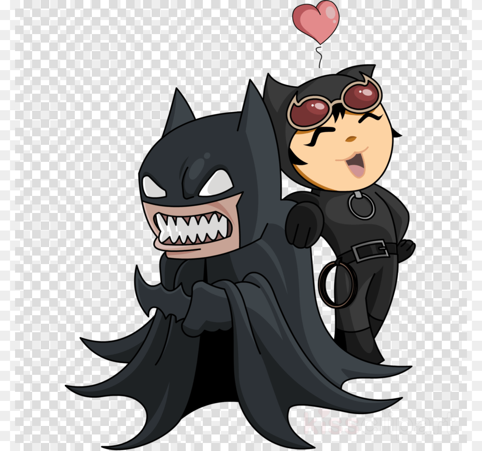 Catwoman And Batman Cartoon Clipart Catwoman Batman Cartoon Batman And Catwoman, Face, Head, Person Png Image