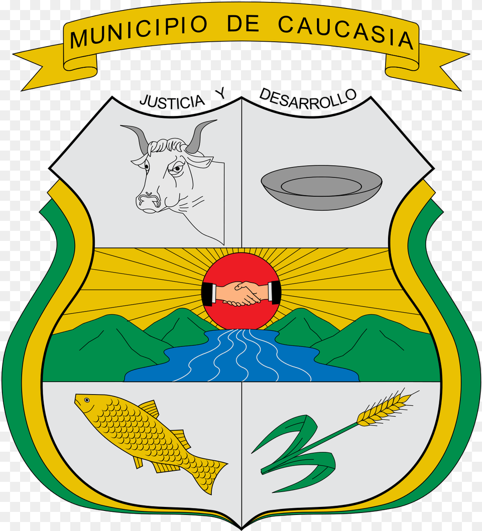 Caucasia Coat Of Arms, Animal, Sea Life, Fish, Cow Free Transparent Png