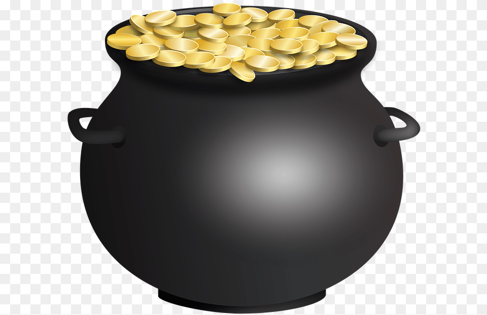 Cauldron Transparent Background Pot Of Gold Clipart, Jar, Pottery, Ammunition, Weapon Free Png Download