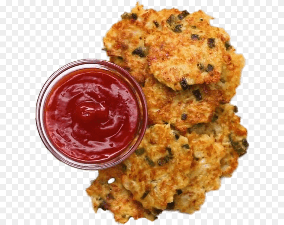 Cauliflower Fritters Corn Fritter Transparent Background, Food, Ketchup Free Png Download