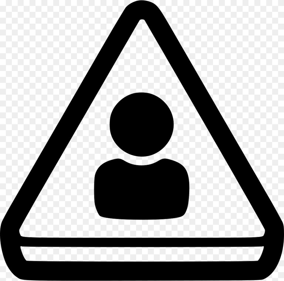 Caution Attention Person User Account Profile No Access Icon, Triangle, Symbol, Device, Grass Png